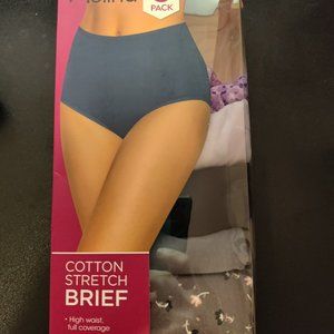 OPEN BOX Felina Women's High Waist Cotton Stretch Briefs 6 Pack Size M $40 9C210